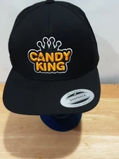 NEW The Classics Yupoong Hat black W/yellow Embroidered CANDY KING On Crown