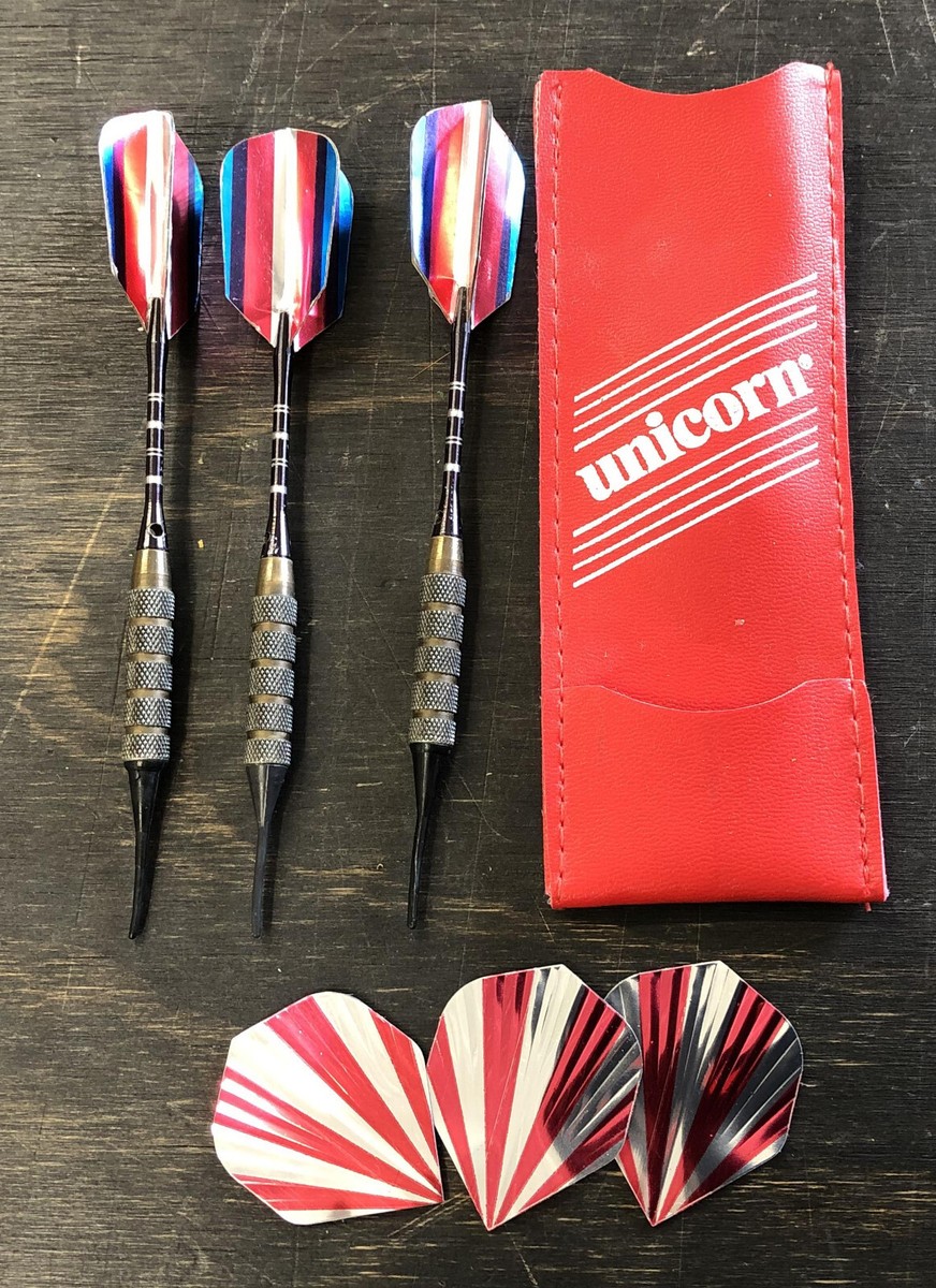 Unicorn Soft Tip Dart Set With Red Pouch Case vintage | eBay