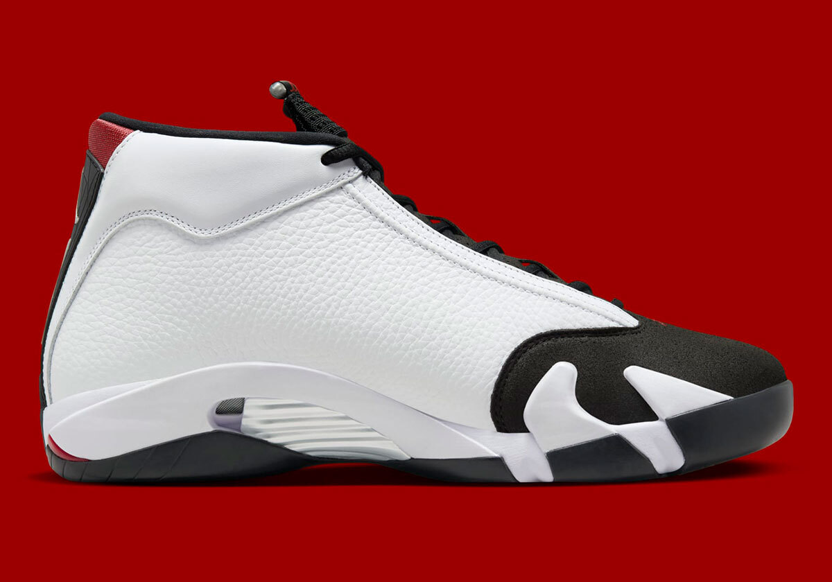キンケツゥページ Nike Air Jordan XIV 14 Retro Black Toe White Varsity Red