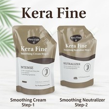 KERA FINE Smoothing Cream Step-1 Step-2 Hair Straightening Rebonding 125 ml each