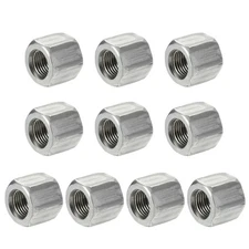 10Pcs M12x1.25-Pitch x 17mm Carbon Steel Hex Threaded Rod Coupler Nut Connector