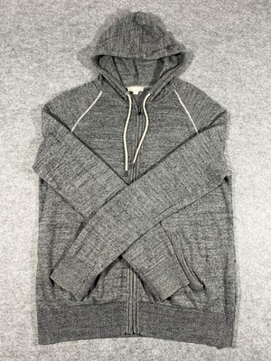 Gap Designed Crafted Full Zip Hooded Sweater Gray Knit Mens Large Hoodie