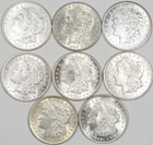 1890-P, 1921-P, 1921-D Lot of 8 Morgan Silver Dollars AU-UNC EXACT SHOWN