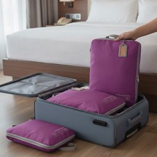 4-Piece Lightweight Compression Packing Cubes - Perfect for Travel Organization