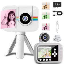 Kids Camera Instant Print,Kids Digital Camera with 3 Color Print Paper,32GB ...