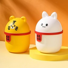 Compact Waste Bin with Lid for Makeup Tabletop Use in Dorm Bathroom Office