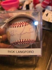 JSA Rick Langford Autographed Signed AUTO MLB Bobby Brown Baseball