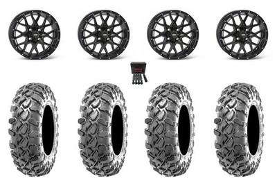 ITP Hurricane 14'' Wheels Black 27'' Workzone Tires Yamaha Grizzly Rhino