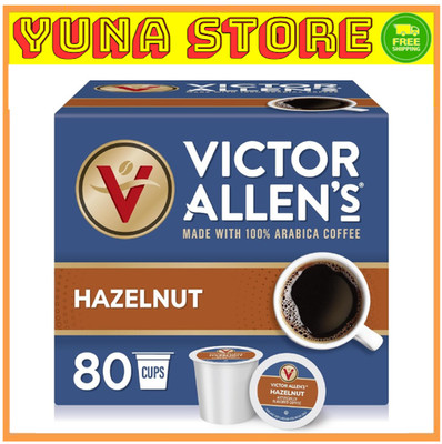 Victor Allens Coffee Hazelnut Blend, Flavored Medium Roast, 80 Count Single