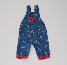 Vintage OSHKOSH Vestbak Denim Overalls Elephants Circus 3/6 Month USA Union Made