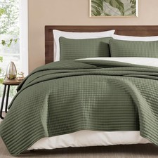 Queen Quilt-3 Pieces Lightweight Bedspreads Olive Green Queen Size Quilt Bedding