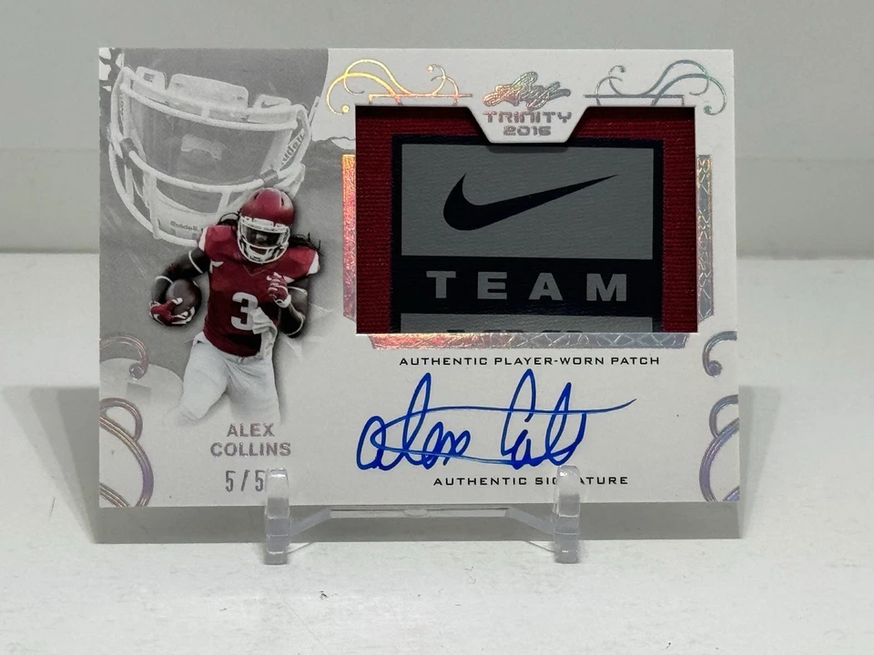 2016 LEAF TRINITY ALEX COLLINS #PA-AC1  PATCH RC  3-CLR AUTO RPA  SHIPS SAME DAY - Image 2 of 4