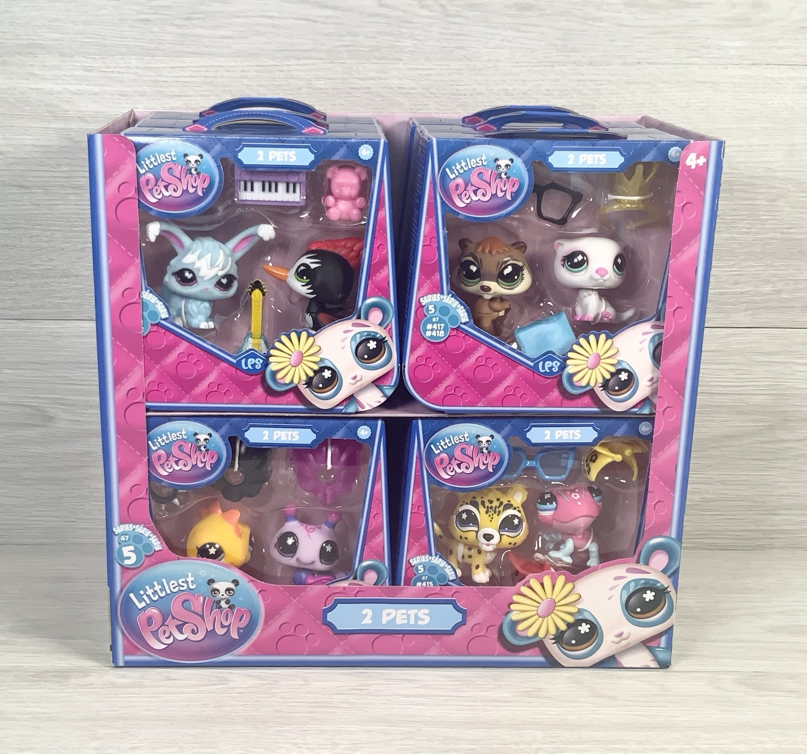 Littlest Pet Shop LPS Pet Pairs G7 (Series 5) - 4 Set Bundle #411 to #418