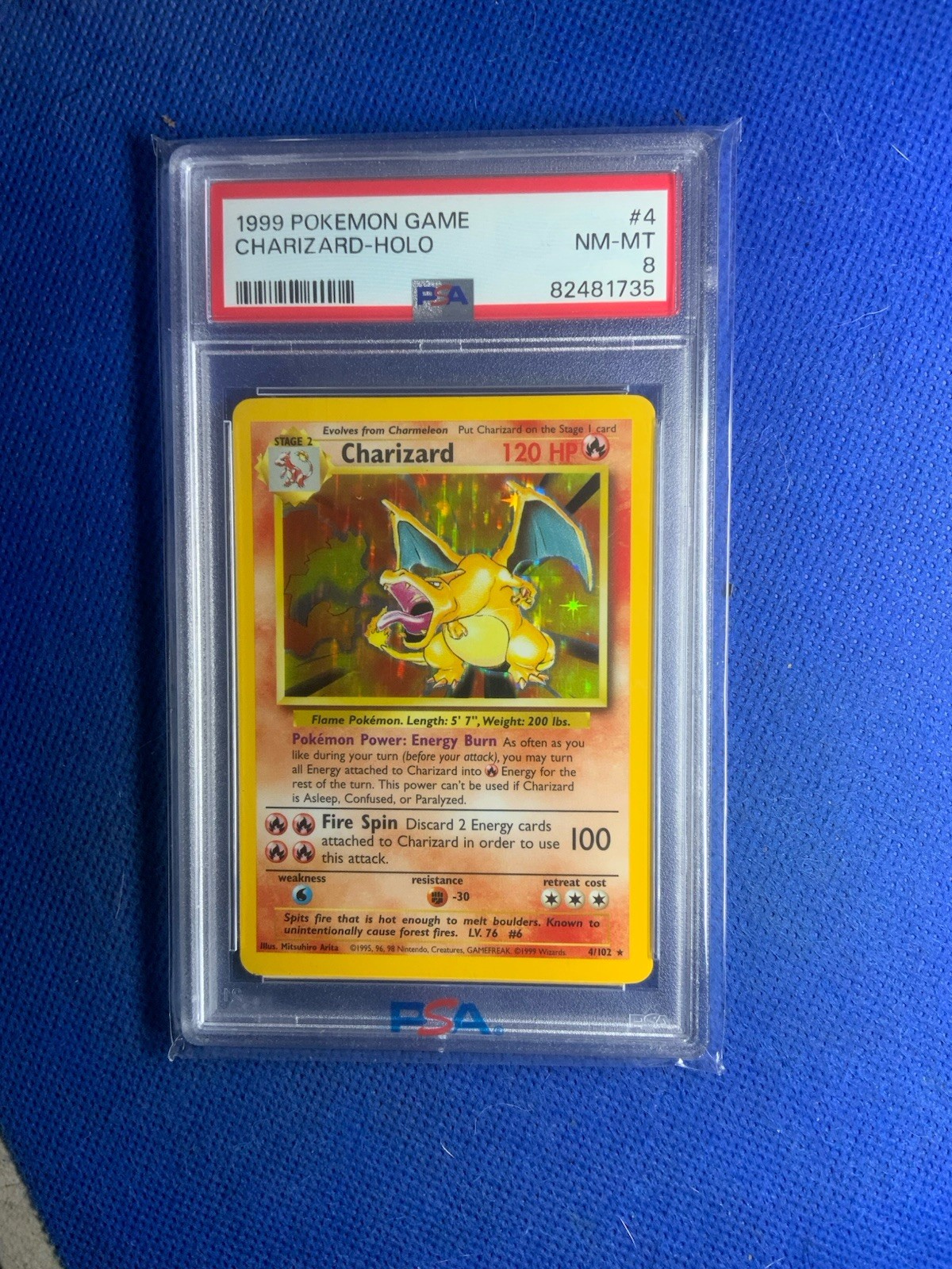 1999 Pokemon Base Set Charizard #4 Holo PSA 8