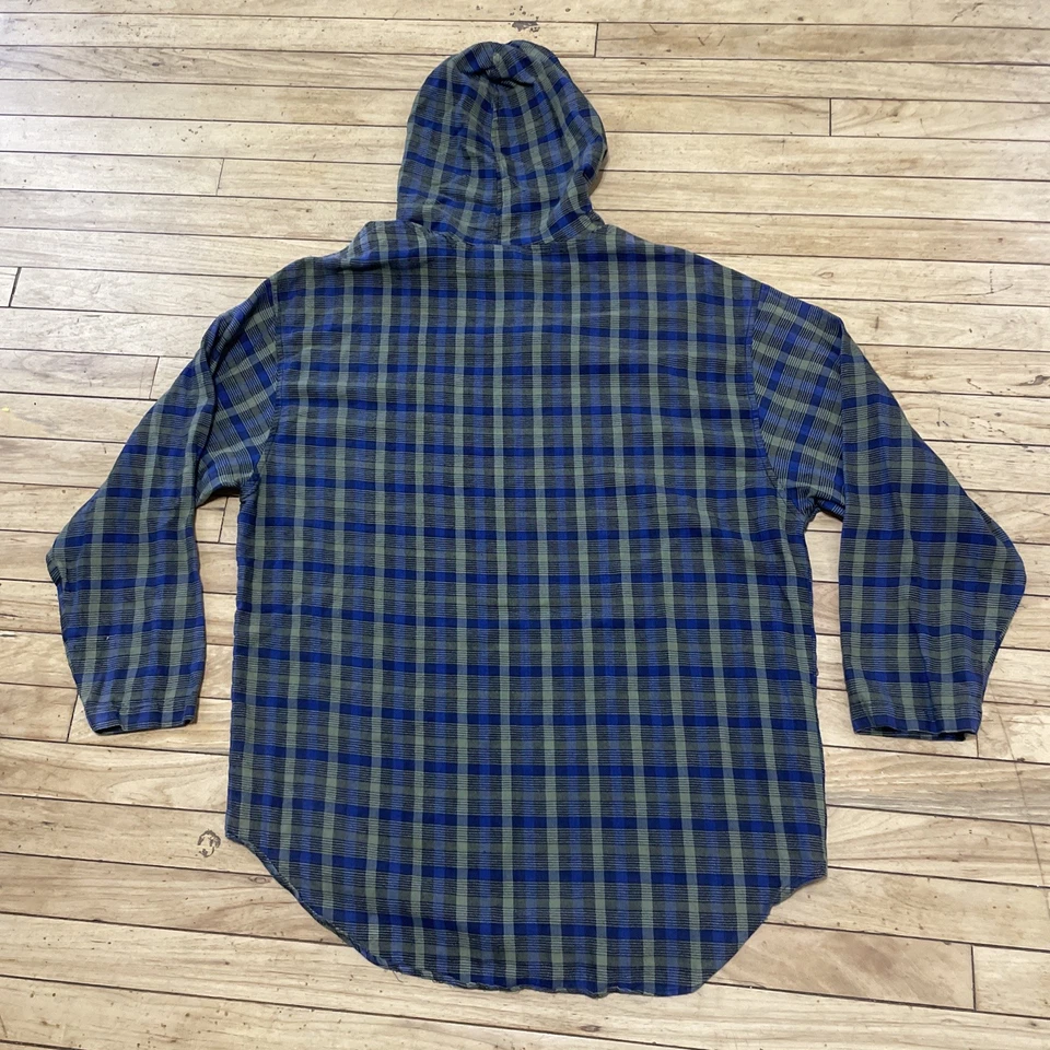 SIDEOUT De Colección Años 90 Sudadera con Capucha Suéter Hombres XL Verde Azul Cuadros EE. UU. Patín de Playa Ligero 50" Foto 2 de 4