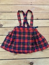 Vintage Child s Irish Wool Tweed Skirt Pleated Kilt Tartan Plaid Size 2t 3t