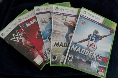 xbox 360 kinect games lot bundle 5 Pk NFL MLB WWE