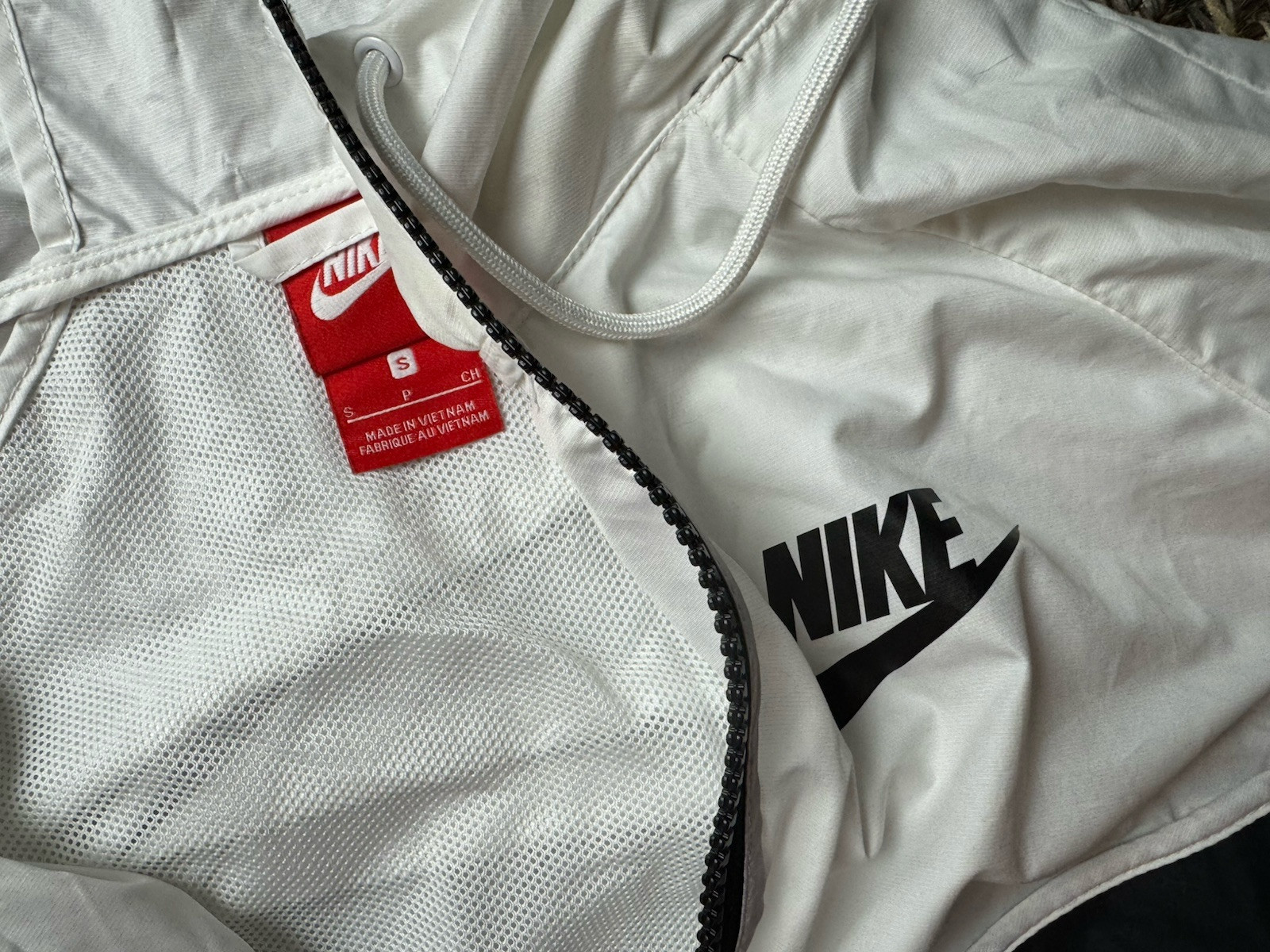 SACAI X NIKE Nike Sportswear Giacca Windrunner Donna Taglia S Nero Bianco Felpa con Cappuccio