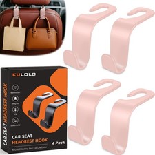 4 Pack Heavy Duty Car Seat Headrest Hooks - 55 lb Capacity Purse Holder for Bag,