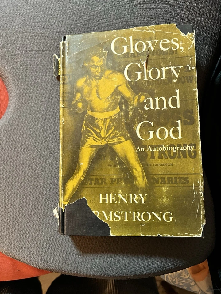 Guantes firmados libro de boxeo 1956 Glory God HOF Boxer Henry Hank Armstrong ¡¡HC!!! Foto 2 de 3