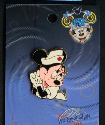 WDW Disney Nurse Minnie Mouse Journey Through Time Event LE Pin & Card 2003