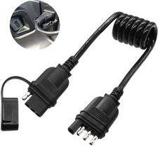 4 Way Flat Trailer Extension Coiled Cable, 36"/3 FT 4 Pin Size: 36/3 Ft-18awg