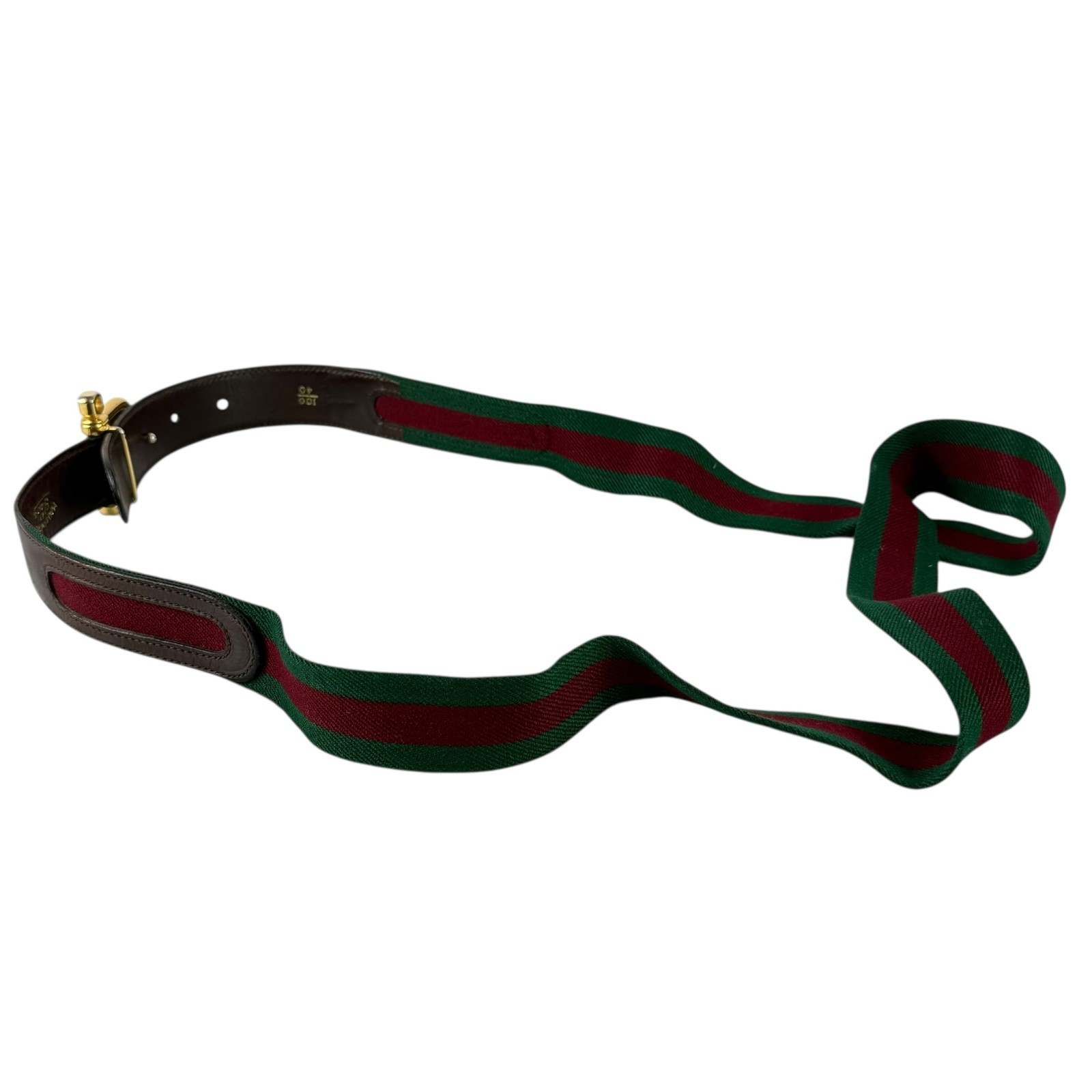 GUCCI Vintage Green Red Nylon Web G Mens Belt Made in Italy 100-40 Made in Italy thumbnail 7