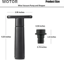 Wine Saver Vacuum Pump with 4 Stoppers, Wine Stopper & Preserver, Reusable Bottl