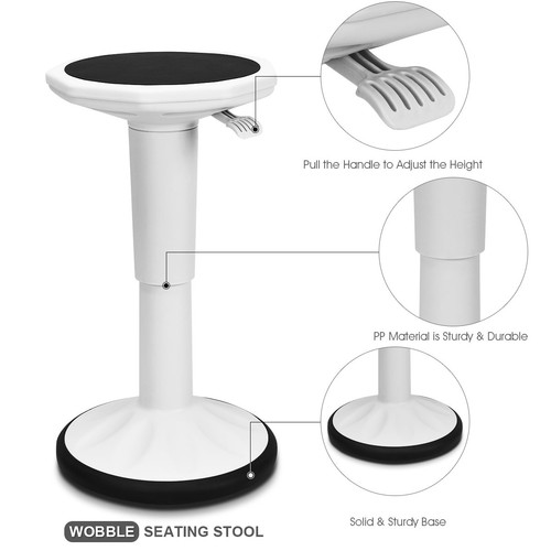 Wobble Chair Height Adjustable Active Learning Stool Sitting Home Office White - Picture 6 of 12