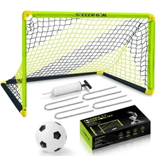 Portable Soccer Goal Set- Backyard Indoor Outdoor Mini Soccer Net with Net, B...