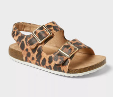 Toddler Reagan Footbed Sandals Brown Leopard Print - Cat Jack - CHOOSE SIZE