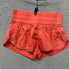 Free People FP Movement The Way Home Shorts Womens M Orange High Waisted Lined