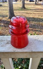 Antique  Glass Insulator Cherry Red Enhanced ...