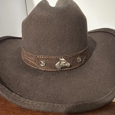 Bullhead Youth Cowboy Hat Size Medium Brown Felt Western Horse Concho Hatband