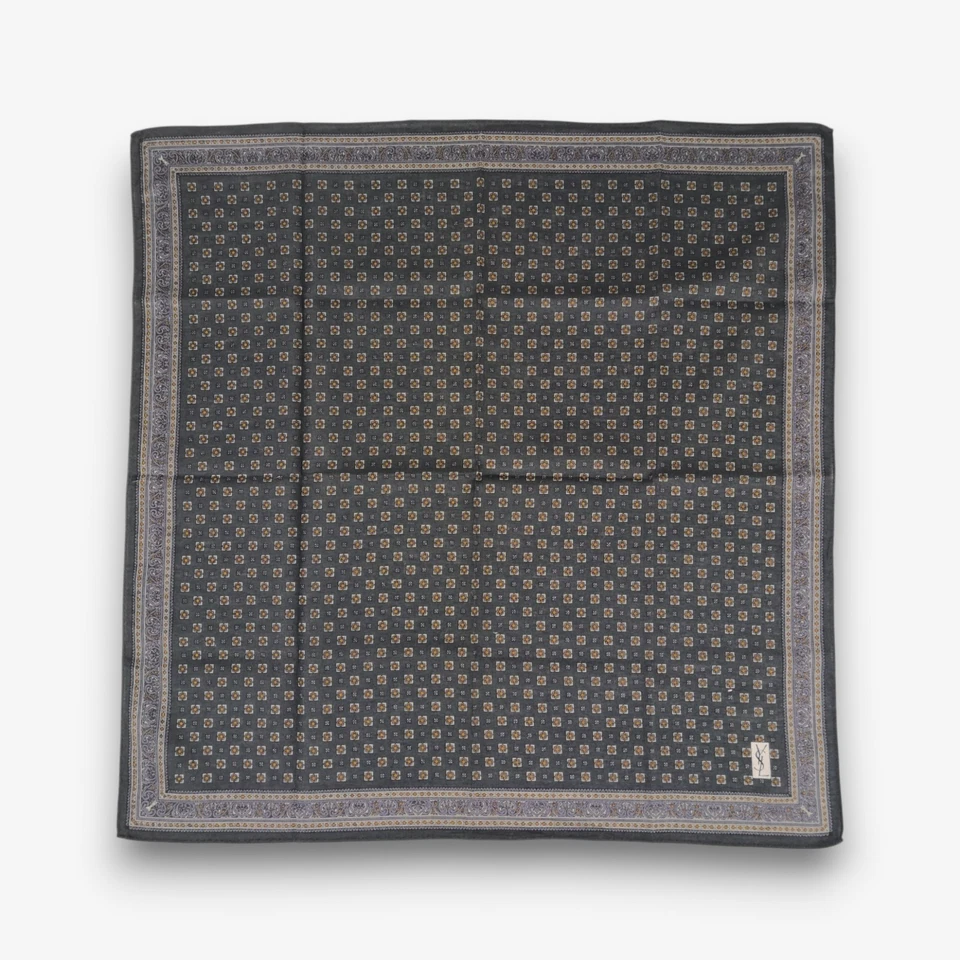 Винтажный 90-х Yves Saint Laurent носовой платок шейный платок YSL бандана шарф - Изображение 3 из 4