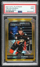 2021-22 O-Pee-Chee Platinum Seismic Gold 2/50 Trevor Zegras #203 PSA 9 MINT et5