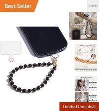 Marble Beaded Phone Wrist Strap,Detachable Phone Bracelet Strap with Tether T...