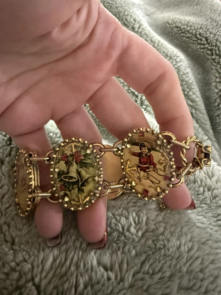 Maximal Art John Wind Vintage Navidad Tema Imagen Dije Pulsera Raro Encontrar Foto 2 de 4