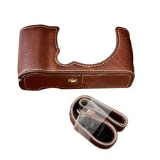X-M5 Camera Half Case Leather Bag Strap Tripod Socket Brown