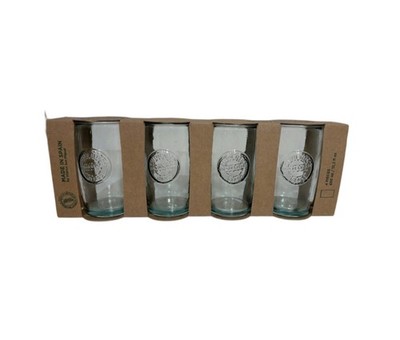 100% Recycled Authentic Glass Tumblers Vidrios San Miguel Spain - Set of 4 - NIB