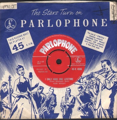Ruby Wright Ich Habe Nur Ein Leben 7'' Vinyl UK Parlophone 1959 Vier Prong
