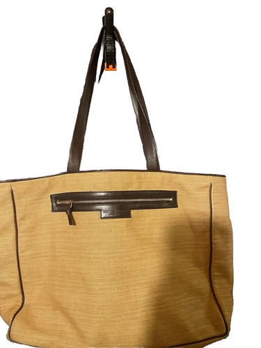 Vintage Bottega Venetta yellow Wicker Tote bag Made In Italy 20x12 