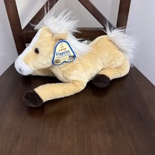 Excellent Aurora Palomino Horse Laying Down 12" Plush Toy - So Soft NWT