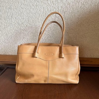 TOD'S Beige Leather Tote Bag