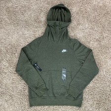 NIKE Womens Olive Army Green Funnel Neck Hoodie Sz Small Sweatshirt Loose Fit