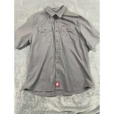 Wrangler Mens XL Work Shirt Gray Short Sleeve Button Up Workwear Utility