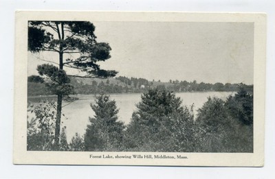 Middleton MA Lake gives the best water, Wills Hill 1920 postcard, V. M. Vaughan