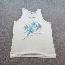 Vintage Cayman Islands Angelfish Tank Top Mens L Single Stitch Made in USA