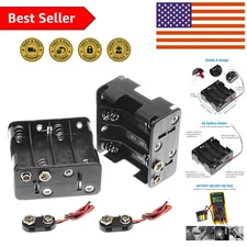 Compact and Tough 8 x AA Battery Holder with Wired Clip for Electronics - 2 Pack