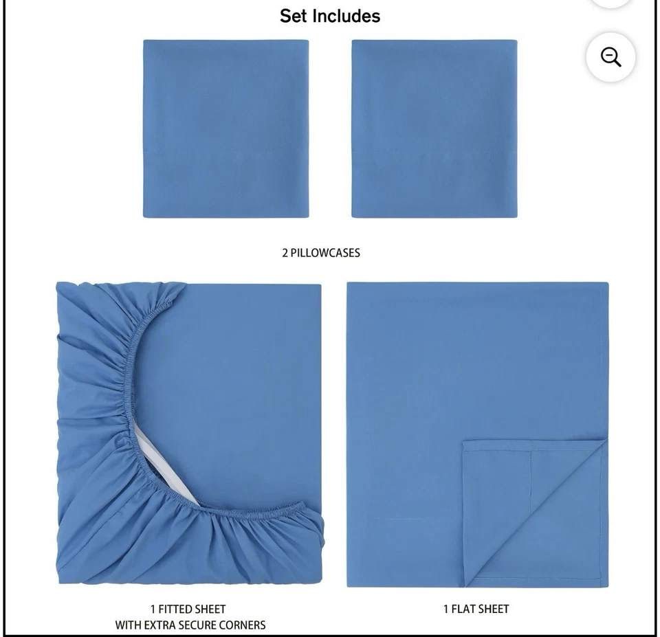 Mainstays Becky G & Alejandra Blue Eyes Microfiber Bed Sheets, Full - Image 2 of 4
